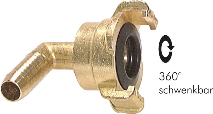 GK-Winkel-Schlauchkupplung, 25 (1")mm Schlauch, drehbar