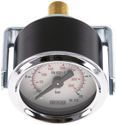 Einbaumanometer, 3-kant-Frontring, 40mm, 0 - 25 bar, 1/8"