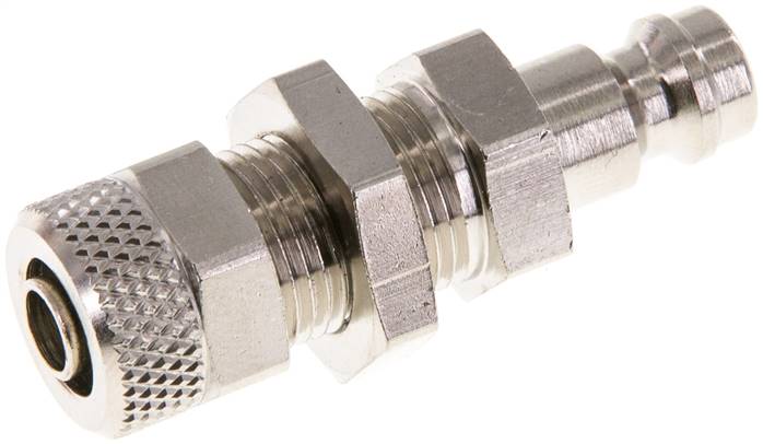 Schott-Kupplungsstecker (NW5) 8x6mm Schlauch, Messing vernickelt