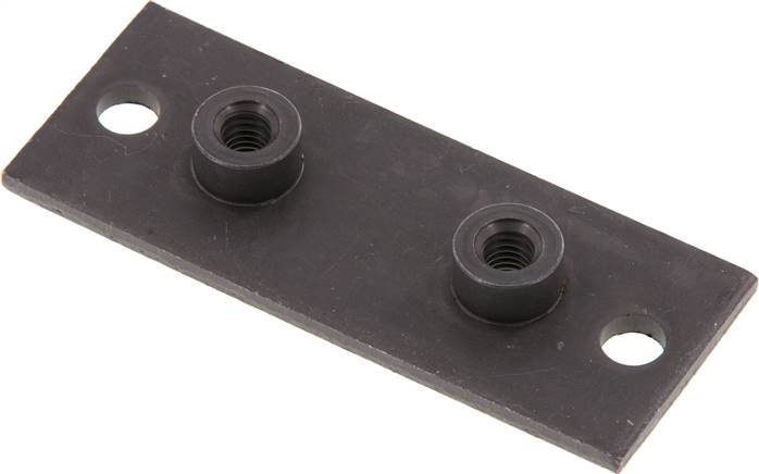 verlängerte Anschweißplatte mit Befestigungsbohrungen, Stahl blank, Baugröße 3,, verlängerte Anschweißplatte, leicht