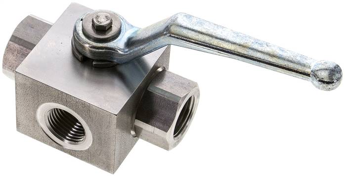 ES-Hochdruck-3-Wege Kugelhahn, L-Bohrung, G 1/2", 0 bis 400bar