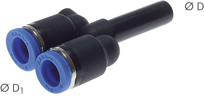 Y-Steckanschluss 6mm Stecknippel, 6mm Schlauch