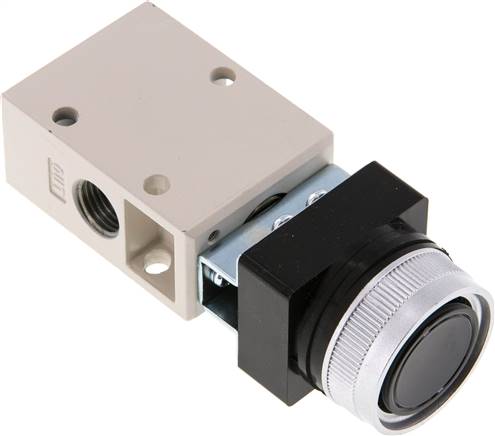 3/2-Wege Ventil G 1/4", Drucktaster schwarz