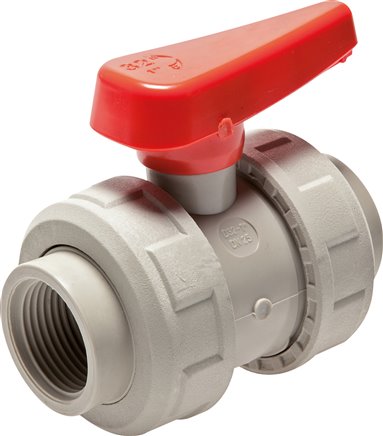Kugelhahn, PP-H / FKM, Rp 1" (Industrieausführung)
