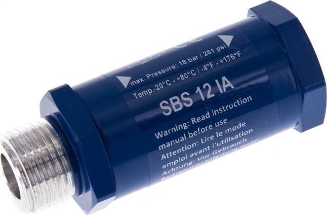 Schlauchbruchsicherung G 1/2" (Innengewinde / Außengewinde)