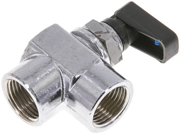 Messing-Mini-Winkelkugelhahn, G 3/8", PN 20, Schalttafelm