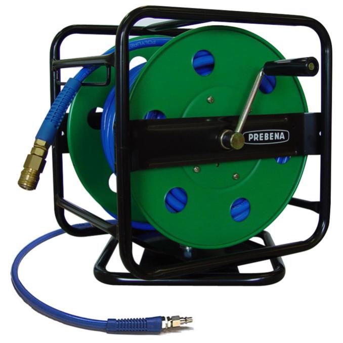 Prebena Druckluft Schlauchtrommel 30m, 8 x 12 mm, robust und drehbar + Blaspistole