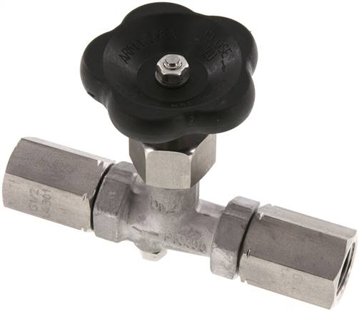 Manometer-Absperrventil G 1/2" Spannmuffe - Spannmuffe,1.4571, ohne Prüfanschluss