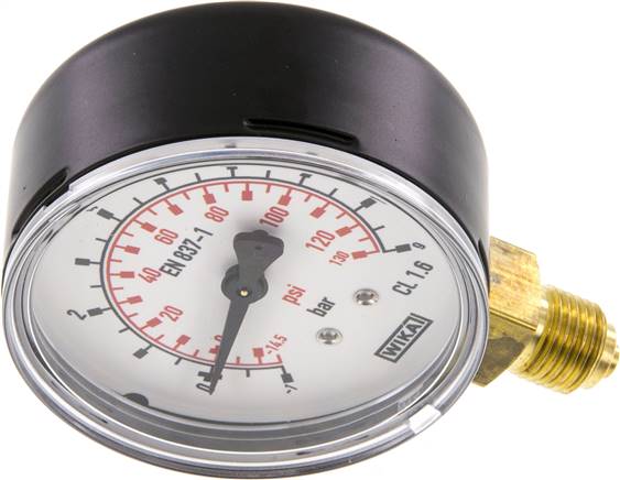 Vakuummmeter, 63mm, senkrecht, -1 bis 9