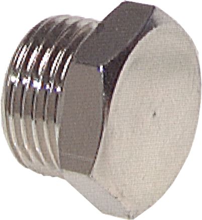 Verschlussstopfen Außenskt. G 1/8", Messing vernickelt