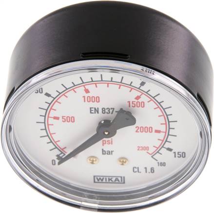 Manometer waagerecht (ST/Ms), 63mm, 0 - 160 bar, G 1/4"