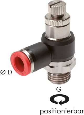 Winkel-Drosselrückschlagventil G 1/8"-6mm,zuluftregelnd