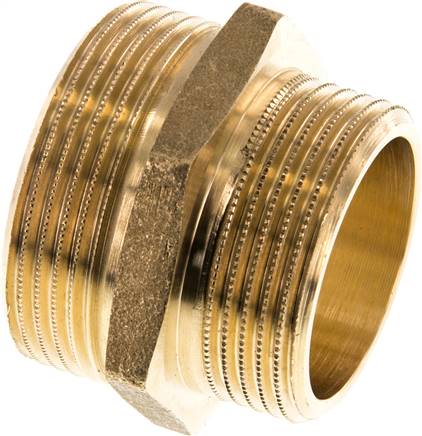 Doppelnippel G 1-1/2"-G 1-1/4", Messing/Rotguss