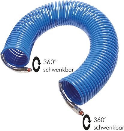 PA-Spiralschlauch R 1/8"-6 x 4 mm, 5,0 mtr. Arbeitsl. ECO