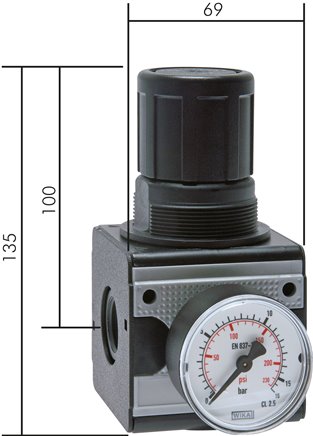 MULTIFIX Druckregler,G 1/2" 0,5 - 16bar