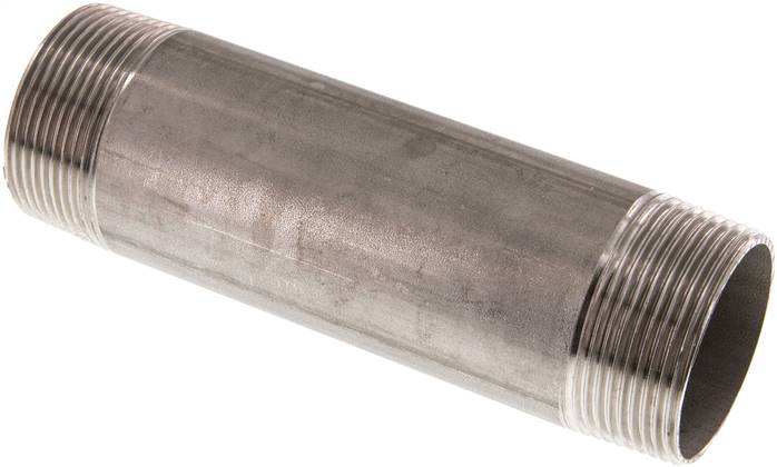 Rohrdoppelnippel R 1-1/2"-150mm, 1.4571