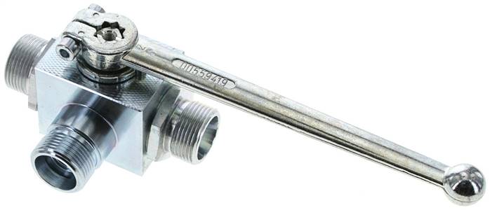 Hochdruck-3-Wege Kugelhahn, T-Bohrung, 16 S (M24x1,5), 0 bis 400bar