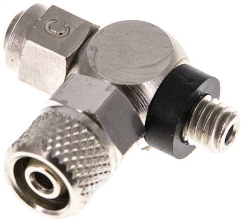 Drosselrückschlagventil M 5-6 x 4mm, zu- und abluftregelnd (C), Messing