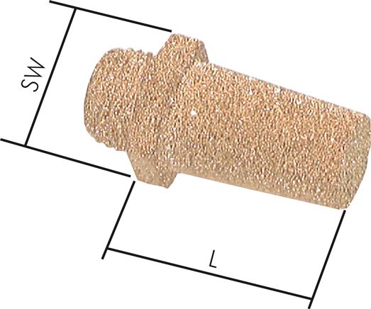 Schalldämpfer G 1/2", Sinterbronze, Sechskant