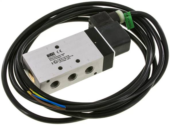 5/2-Wege Magnetventil, G 1/4", Feder, 230 V AC (ATEX)