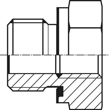 Hydraulik-Reduzierung G 1-1/4"(AG)-G 3/4"(IG), 1.4571, Elastomerdichtung
