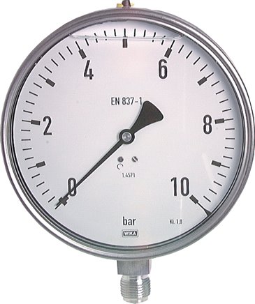 Chemie-Glycerin-Manometer senkrecht,160mm, 0 - 1000 bar
