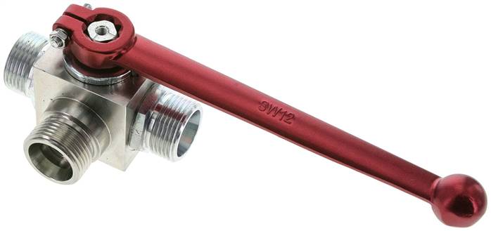 Hochdruck-3-Wege Kugelhahn, L-Bohrung, 20 S (M30x2), 0 bis 400bar