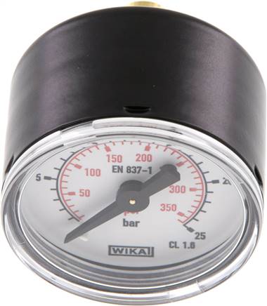 Manometer waagerecht (ST/Ms), 40mm, 0 - 25 bar, G 1/8"