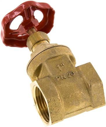 Muffen-Absperrschieber, Messing, G 1", PN 20