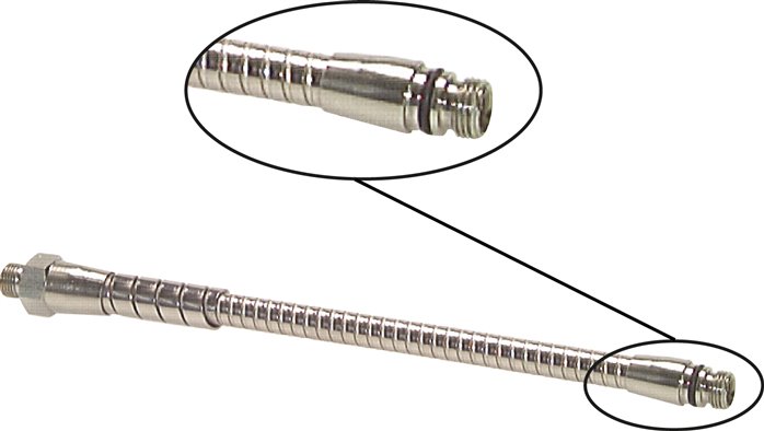 Metall-Kühlmittelschlauch 500mm, G 1/4" M 12 x 1