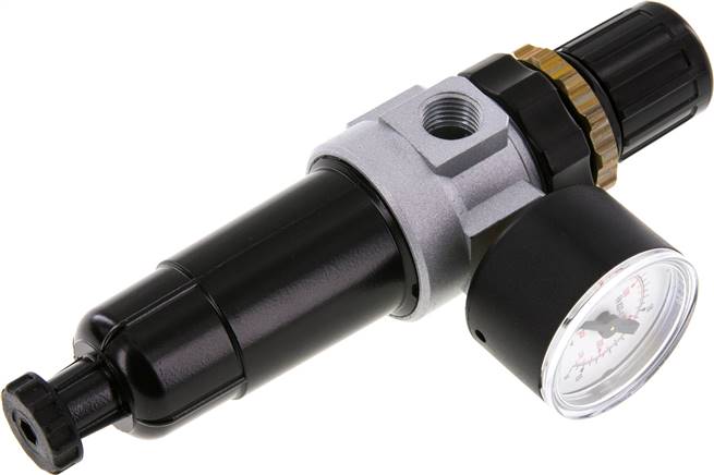 Mini-Filterregler G 1/4", 0,5 - 10 bar, Metallbehälter