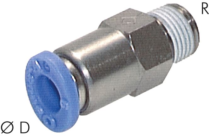 Rückschlagventil R 1/2"-12mm, Durchfluss vom Gewinde zum Schlauch, IQS-Standard