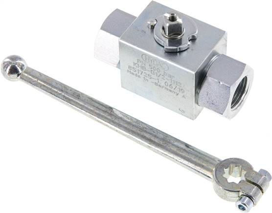 Hochdruck-Kugelhahn, Stahl, G 1/2", 0 bis 500bar