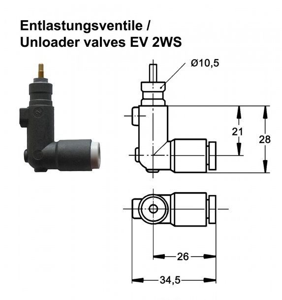 Entlastungsventil EV 2WS für Condor Druckschalter 200710