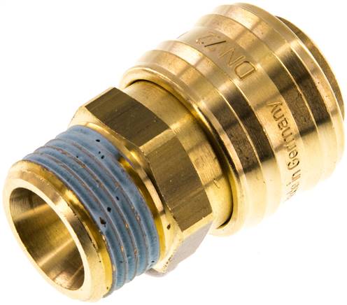 Schnellkupplung (NW7,2) G 1/2"(AG), Messing, für Stecker beidseitig absperrend