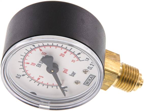 Manometer senkrecht (KU/Ms), 50mm, 0 bis 1,6 bar, G 1/4"