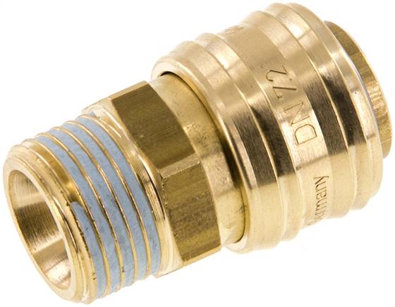 Schnellkupplung (NW7,2) G 1/2"(AG), Messing, mit FKM-Dichtungen