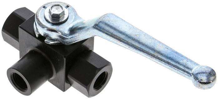 Hochdruck-3-Wege Kugelhahn, L-Bohrung, G 1/4", 0 bis 400bar
