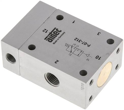 3/2-Wege Pneumatikventil mit Feder, G 1/4", -0,95 bis 10 bar