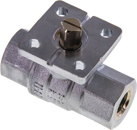 Messing-Kugelhahn, Direktmontageflansch Rp 1/4", -0,9 bis 40bar