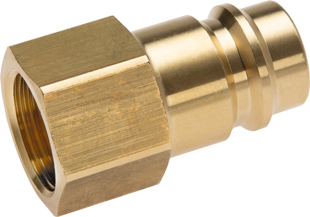 Kupplungsstecker (NW19) G 1-1/4"(IG), Messing, beidseitig absperrend