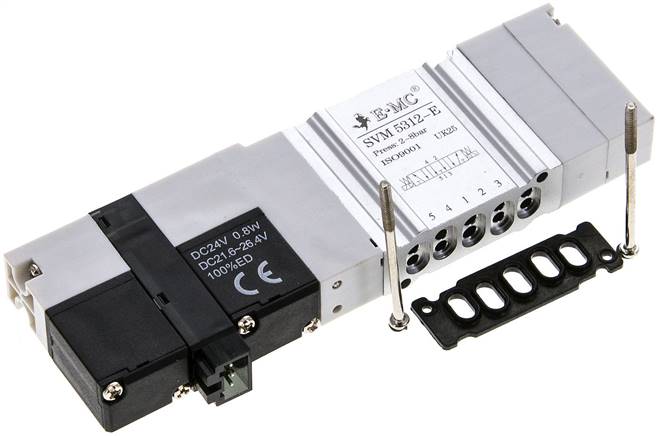 Magnetventil für S1V, 5/3-Wege (Mittelstellung entlüftet) Typ SVM 5312-E