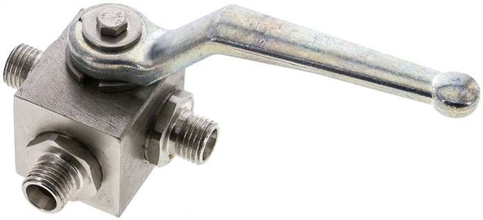 ES-Hochdruck-3-Wege Kugelhahn, L-Bohrung, 8 L (M14x1,5), 0 bis 315bar