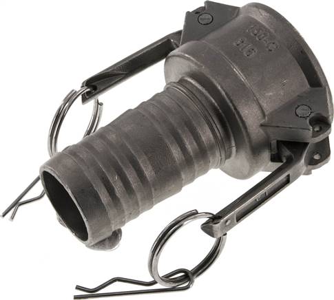 Kamlock-Kupplung (C) 38 (1-1/2")mm Schlauch, Edelstahl (1.4408)