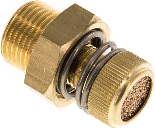 Drosselschalldämpfer G 3/8", Messing, Rändelschraube