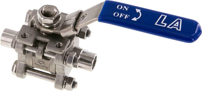 3-teiliger Edelstahl-Kugelhahn, Schweißende 13,5