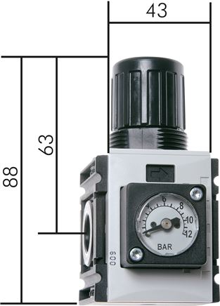 FUTURA Druckregler, G 1/4", 0,2 - 4bar, Baureihe 0, Kompaktmanometer