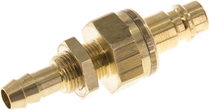 Schott-Kupplungsstecker (NW7,2) 8 (5/16")mm Schlauch, Messing, beidseitig absperrend