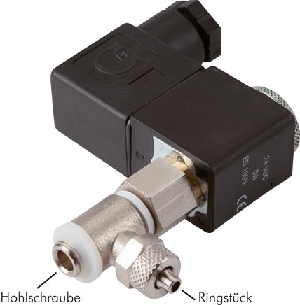 Hohlschrauben-Magnetventil G 1/8-8 x 6, 3/2-Wege, 24 V AC (NC)
