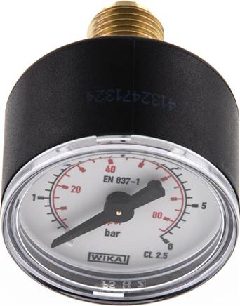 Manometer waagerecht (KU/Ms), 40mm, 0 - 6 bar, G 1/4"